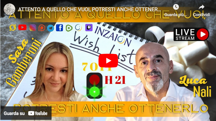 Attento a quello che vuoi, potresti anche ottenerlo. Live del 7/10/22 sul canale di Luca Nali, con Valeria Andrian e Ilaria Paolicchi